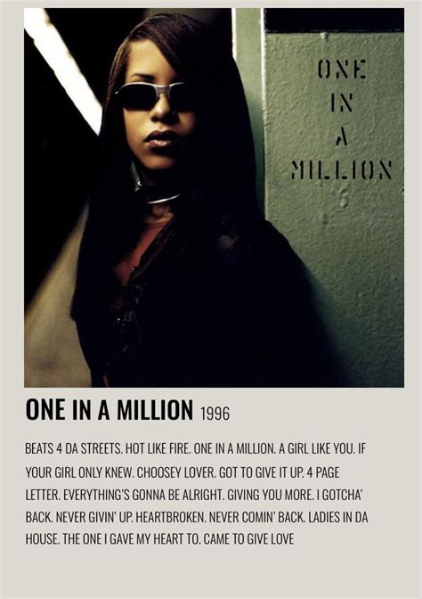 One in a Million minimalist poster en 2024 | Affiches de films style minimaliste, Affiche de ...