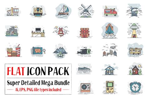 Flat Icon Pack | Icons ~ Creative Market