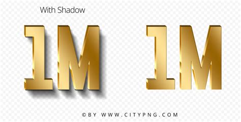 1 Million Number Text Gold Effect HD PNG | Citypng