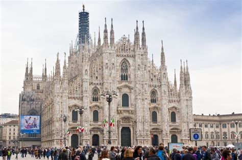 Duomo Cathedral on Piazza Del Duomo. Milan, Italy Editorial Stock Image - Image of lombardy ...