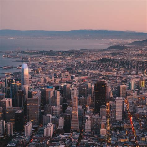 Download wallpaper 2780x2780 city, aerial view, buildings, twilight ...