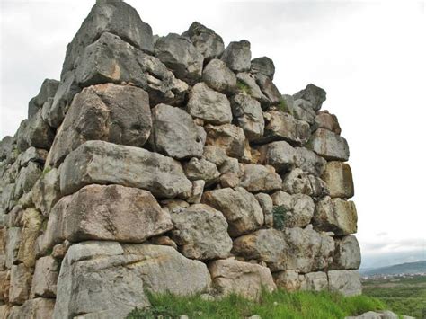 The cyclopean walls (13th c. BC) of Ancient Tiryns Mycenaean Citadel (16th c. BC). The thicknes ...