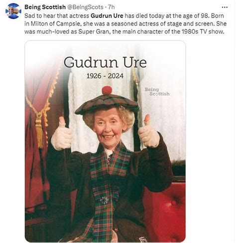 Tributes flood in for actress Gudrun Ure who died age 98