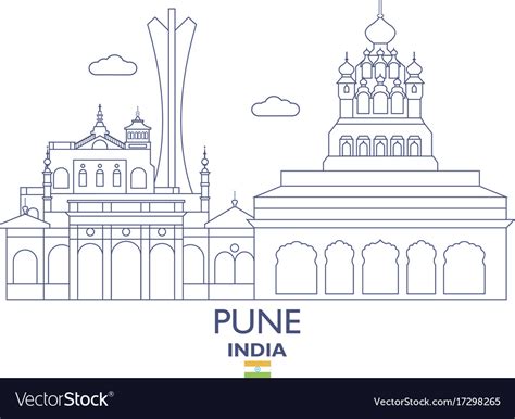 Pune city skyline Royalty Free Vector Image - VectorStock