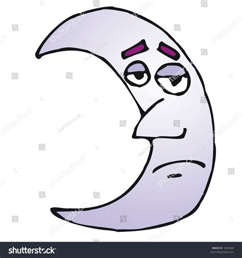 Sad Moon Stock Vector Illustration 1607649 : Shutterstock