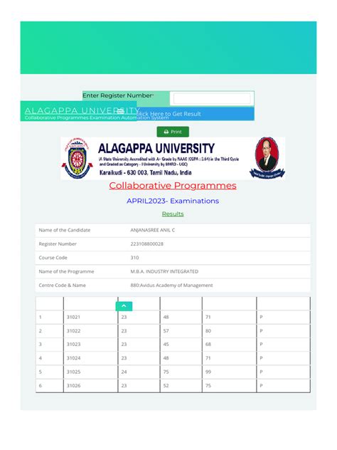 Alagappa University - Collaborative Programmes Examination Automation ...