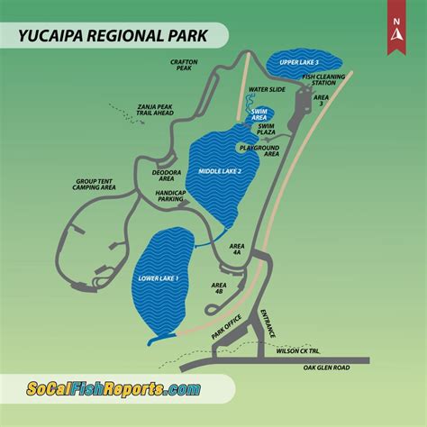 Yucaipa Regional Park Lake - Fish Reports & Map