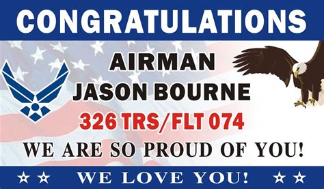 3ftX5ft Personalized Congratulations Airman U.S. (US) Air Force Basic Military Training Graduat ...