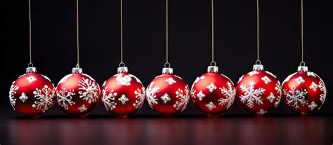 Premium AI Image | Collection of hanging Christmas balls on black background