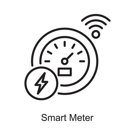 Smart Meter vector Outline Icon Design illustration. Internet of Things Symbol on White ...