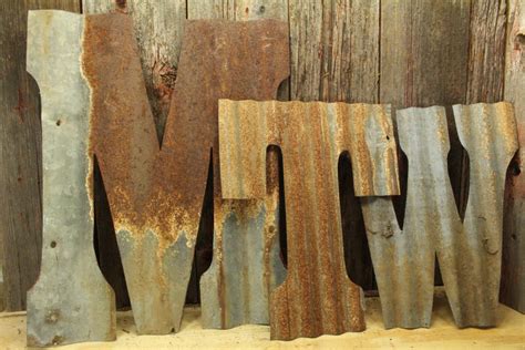 Custom Rusty Metal Letters Made From Rustic Tin Barn Roofing | Etsy ...