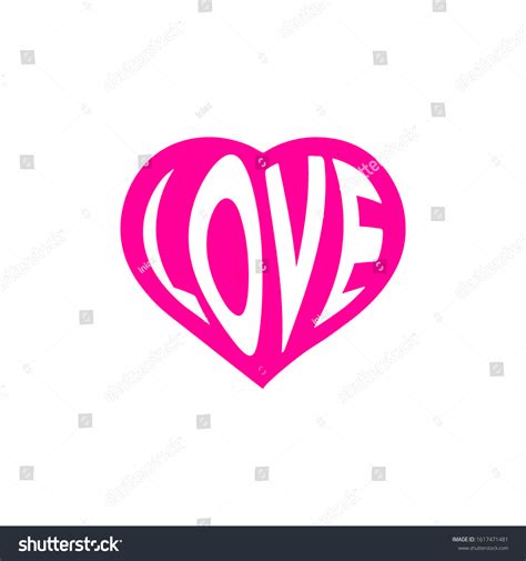 Love Text Love Symbol Vector Illustration Stock Vector (Royalty Free ...