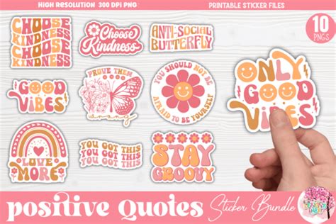 Positive Quotes Sticker Bundle Graphic by Design's Dark · Creative Fabrica