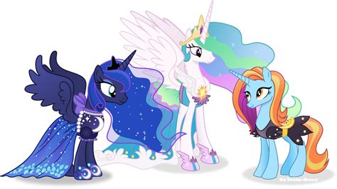 Celestia and luna in their new dresses. by Vector-Brony on DeviantArt