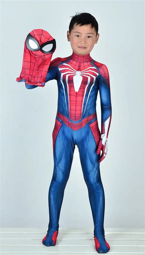 New Kids Spiderman Costume Game ps4 insomniac spider man Cosplay Zentai ...