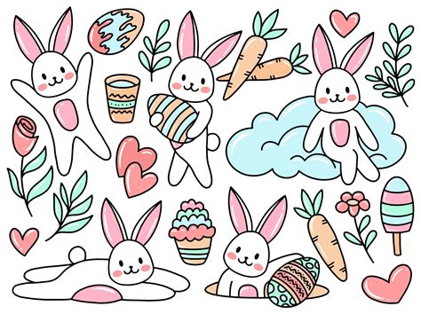 Easter Doodle Clip Art Collection Graphic by PurMoon · Creative Fabrica