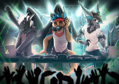 Rave Night commish (art by me) : r/furry