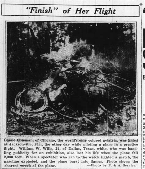 Bessie Coleman plane crash - Newspapers.com™