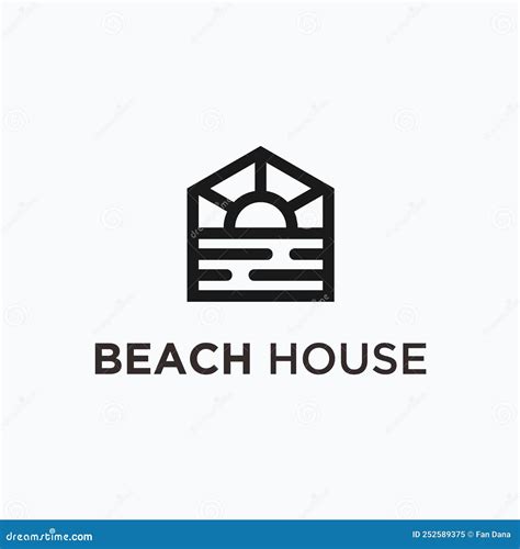 Beach House Logo Design Vector Illustration Stock Vector - Illustration ...