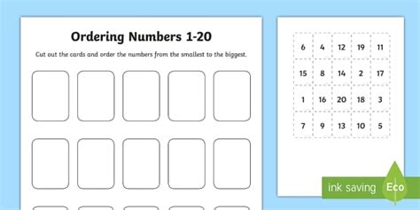 Ordering Numbers Game 1 to 20 (teacher made) - Twinkl