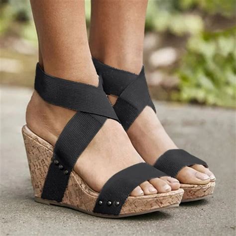 Women Wedges Platform Sandals Espadrilles 2019 Women Fashion Super High Heels 10CM Sandals New ...