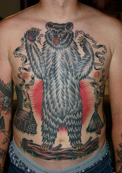 Creepy Bear Tattoo | Bear tattoo designs, Belly tattoos, Big bear tattoo