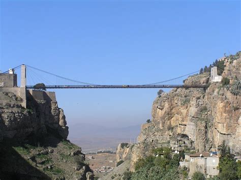 Constantine, Algeria. This bridge is the second highest suspension bridge in the world. Perfect ...