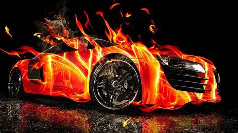 3D Car Fire Wallpaper HD Desktop - All About Gallery Car