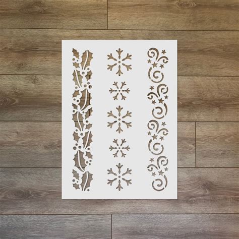 Winter pattern Christmas / Winter Reusable Plastic Stencil - Etsy Polska | Stencils, Coffee ...