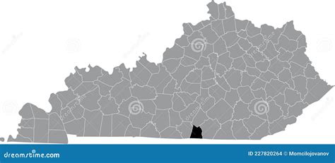 Location Map of the Clinton County of Kentucky, USA Stock Vector ...