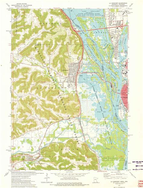 Classic USGS La Crescent Minnesota 7.5'x7.5' Topo Map – MyTopo Map Store