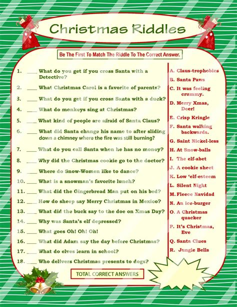 Christmas Riddle Game DIY Holiday Party Game Printable