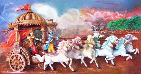 Krishna and Arjuna on Chariot - Photographic Print