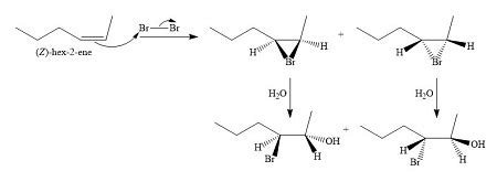 Draw the structure of the bromohydrin formed when (Z)-2-hexene reacts ...