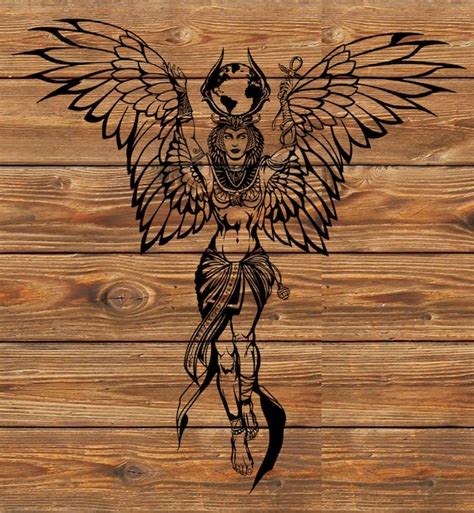 PNG SVG File Egyptian Goddess Isis Tattoo Cartoon Stencil | Etsy UK