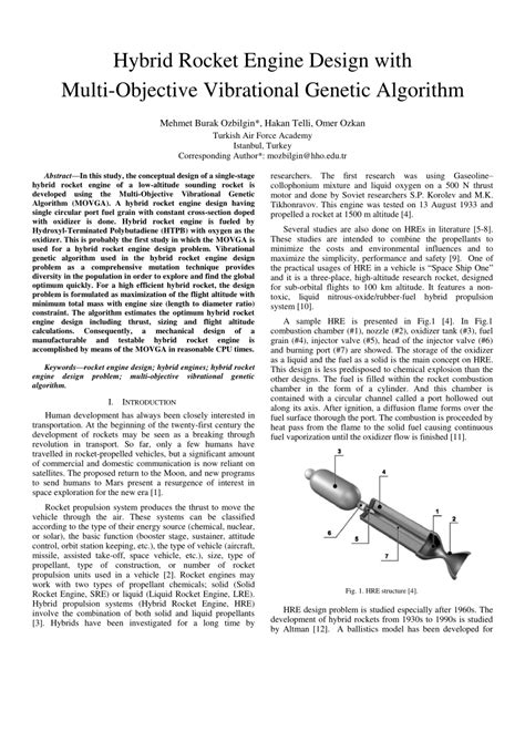 (PDF) Hybrid rocket engine design with multi-objective vibrational genetic algorithm