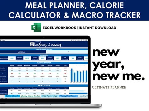 Calorie Calculator, Meal Plan Template, Macro Calorie Food Tracker, Habit Tracker, Health ...