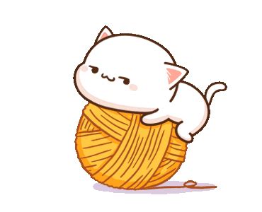 a white cat playing with a ball of yarn