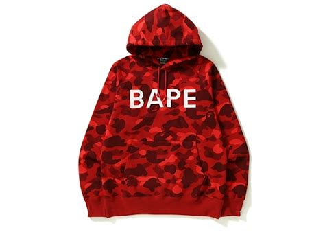 BAPE Color Camo Pullover Hoodie Red