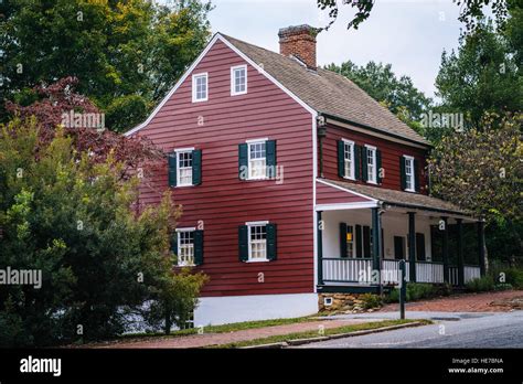 Old houses in the Old Salem Historic District, in downtown Winston ...