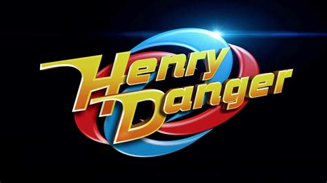 Download Henry Danger Logo With A Blue And Red Background Wallpaper | Wallpapers.com