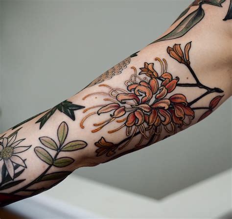 Peach grevillea, part of an Australian flora theme arm | Sleeve tattoos ...