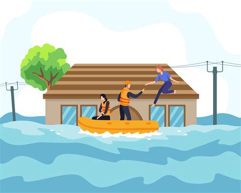 Flood disaster illustration concept 6916232 Vector Art at Vecteezy