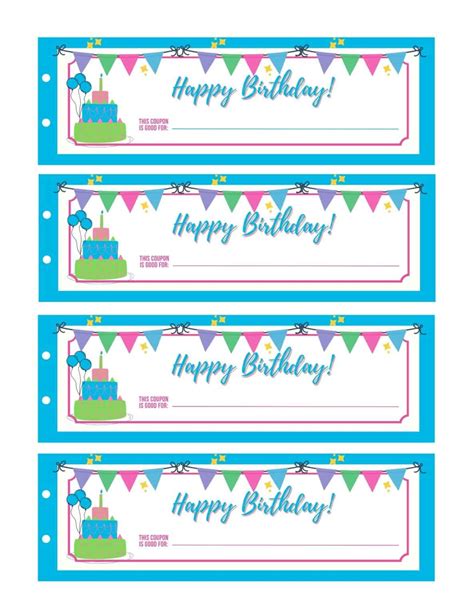 Birthday Gift Coupons - Free Printables - Add A Little Adventure