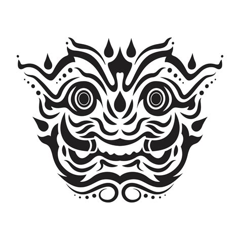 Giant face tattoo in Thai style 5519596 Vector Art at Vecteezy