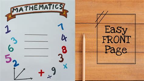 Project front page idea / Maths cover page / caratulas de matematicas / Practical khata design ...