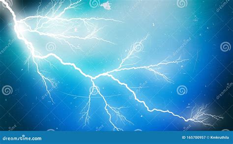 Blue Lightning Hit Effect On Black Background Cartoon Vector ...