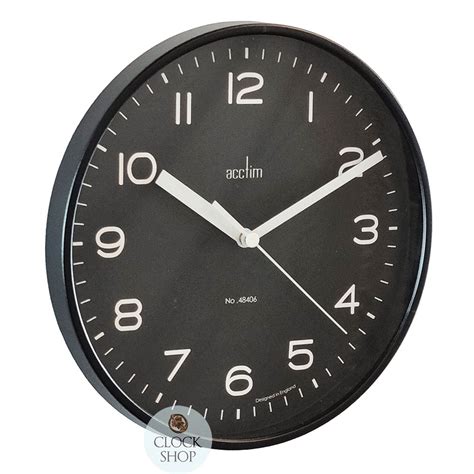 20cm Runwell Black Wall Clock By ACCTIM - Acctim | Clock Shop Australia