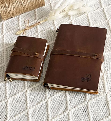 Personalized Refillable Leather Notebook, A6 A5 Leather Notepad, Daily ...