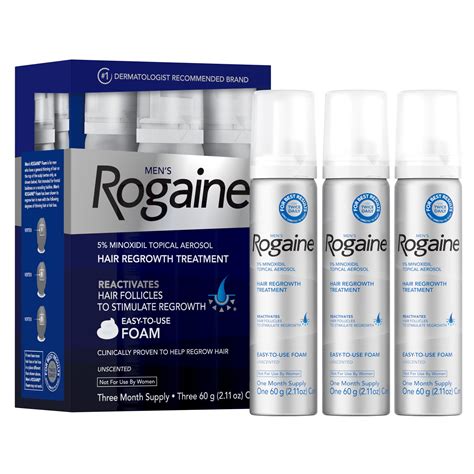 Men's Rogaine 5% Minoxidil Topical Hair Foam Treatment, 3-Month Supply - Walmart.com